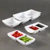 Platos Pequeños de Melamina para Sazonar y Untar en Barbacoas, Platos de Plástico Divididos con Dos o Tres Compartimentos, Platos para Snacks, Recipientes para Salsas para Uso Comercial