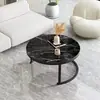 Mesa de centro para sala de estar, uso doméstico, juego de mesas redondas pequeñas, apartamento pequeño, lujo ligero, mesa de centro moderna simple, muebles simples para balcón