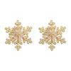 "Espírito de Inverno" Brincos de Floco de Neve com Zircônia Dourada Design de Nicho Estilo Levemente Luxuoso Elegante Brincos Elegantes Brincos