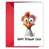 1 Tarjeta de Cumpleaños Animal con Ojos Grandes Nueva e Interesante Transfronteriza con Sobre Mensaje de Bendición Tarjeta Plegable Manuscrita