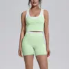 Nuevo conjunto de yoga a colorblock transfronterizo con tacto nude, casual y versátil, acanalado, de cintura alta, para ejercicio al aire libre, conjunto de seis piezas