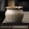 Cenicero doméstico vintage con tapa anti-ceniza, cenicero de estilo antiguo para mesas de té y salas de estar, hecho de cerámica de ceniza y cerámica gruesa
