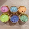 Nuevo producto transfronterizo: Panes de Expresión Pequeños de Gelatina de Fruta en Polvo que Brilla en la Oscuridad, Juguetes para Apretar con Cuentas que Saltan, Panes de Maltosa para Alivio del Estrés