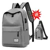 Mochila Escolar Casual para Hombre, Mochila Sencilla de Lona, Mochila Estilo Coreano, Mochila Escolar de Gran Capacidad para Estudiante de Secundaria, Bolsa de Viaje para Computadora