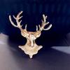 Broche criativo de cabeça de veado para festival europeu e americano, presente de chifre de ouro, acessórios para alfinete de colarinho de fulvo, presente por atacado