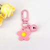 Ins fresco colorido pequena flor Bell chaveiro diy pingente feito à mão menina saco do coração porta fivela ornamentos bonitos