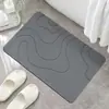 Tapete de Chão Simples de Cor Sólida com Linhas de Lama Diatomácea Banheiro Fácil de Limpar Absorvente de Água Antiderrapante Tapete de Chão Entrada Antiderrapante Resistente à Sujeira Tapete de Chão
