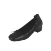 Zapatos de tacón alto de cuero genuino, suela suave, de un solo color, tacón de 4 cm, al por mayor, primavera 2027, comercio exterior, punta cuadrada, escote bajo, lazo, tacones altos de cuero, para mujer