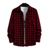 Camisa a cuadros de un solo pecho para comercio exterior transfronterizo, cárdigan de moda personalizado para hombre con cuello de solapa, chaqueta versátil para hombre