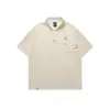 Roupas Masculinas Beijie Verão 2026 Nova Camisa Polo Criativa Bordada com Bolso Camiseta Masculina de Manga Curta Waffle 280g