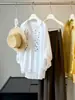 Camisa de Algodão Linho Tencel com Bordado Pesado Feminina Estilo Novo Outono 2026 Solta Emagrecedora Casual Única Linda Blusa
