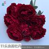 7 cabeças francês peônia 3 cabeças pintura a óleo peônia estilo nórdico layout interno flor falsa estúdio foto decoração flor de seda
