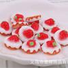 Pastelito de Fresa con Crema Artificial Comida Artificial Pegamento de Crema para Manualidades Caja de Papelería Funda para Teléfono Móvil Decoración de Belleza