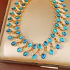 Collar Ovalado Vintage de Resina Tachonado con Diamantes, Cadena para Clavícula de Lujo Ligero de Nicho, Conjunto de Joyería Personalizado de Alta Gama