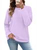Sudaderas de Cuello Redondo para Mujer 2025 Suéter Holgado Camisa de Manga Larga a Cuadros Tops Suaves Ropa de Otoño para Dama