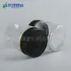 Fabricante Botella de Plástico Transparente de Boca Ancha Pet Botella de Plástico para Miel 200ml Tapa de Rosca de Presión Negra Botella para Polvo Medicinal Cápsula