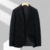 Jaqueta de Terno Masculino Nova Outono Cruzada para Meia-Idade e Jovens Gola Lapela Lisa Cor Sólida de Botão Único Simples Casual Versátil Terno Masculino