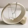 XL78 Nuevo Estilo Dulce Fresco de Nicho Cadena de Perlas Telescópica de Plata S925 para Mujer ins Hip-hop de Moda Cadena para la Clavícula de Costura