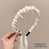 Faixa de Cabelo Pérola Ondulada, Fashion e Versátil para Sair, Faixa Simples, Faixa de Cabelo para Lavar o Rosto para Mulheres, Faixa Larga com Franja de Fita