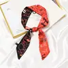 Sarga imitación seda estampado pequeño pañuelo de seda bufanda de mujer cinta larga estrecha asa de bolso cinta Accesorios Venta al por mayor