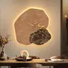 Decoración de Pared de Fondo para Comedor de Restaurante Reloj Lujo Ligero Pintura de Alce Vestíbulo Sala de Estar Arte de Pared LED de Gama Alta