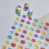 Adesivos de unha luminosos, adesivos de unha fluorescentes fofos populares, decorações de unha de cabeça de gato sonhadoras, unhas vestíveis