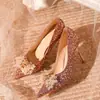Zapatos de Boda Xiuhefu para Mujer 2026 Nuevos Elegantes de Gama Alta Tacón de Aguja Francés Zapatos de Novia Chinos Tacones Rojos
