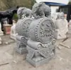 Pilar de puerta de talla en piedra sosteniendo tambor de piedra un par de qilin de piedra azul tambor de piedra entrada de villa adorno Pixiu pilar de puerta de mármol blanco