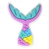 Decoración Plana de Cola de Sirena de Dibujos Animados Accesorios para el Cabello Accesorios de Equipaje DIY Princesa Sirena Parche de Goma Suave de PVC