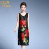 Chen Miaoyan Vestido de Verano 2023 Nuevo Vestido de Seda Vestido de Seda Largo sin Mangas para Socialité Tallas Grandes Chalecos Vestido
