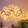 Cross-Border luzes de árvores pequenas Natal levou fio de cobre Luzes da árvore de pérolas toque interruptor estrelas atmosfera modelagem luz noturna
