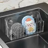 Ventosa de Silicona Estante para Fregadero Cocina Piscina de Agua Estante de Almacenamiento Sin Taladro Estante Drenante Bola de Acero Cien Paños Cesta de Almacenamiento