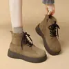 Botas Martin para Mujer, Botas de Media Caña con Suelas Gruesas, Botines Casuales Retro que Aumentan la Altura, Nuevo Estilo de Invierno, Zapatos de Algodón Cálidos con Forro de Felpa, Botas de Nieve