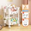 Rack de armazenamento de brinquedos para lanches infantis Estante móvel com prateleira de armazenamento com rodas Sala de estar multicamadas doméstica Cozinha Quarto Acabamento