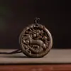 Transmisión en Vivo de Preciosos Amuletos Budistas Tallados, Colgantes de Guanyin para Hombres y Mujeres, Colgantes de Madera Antigua, Collares de Inspiración Zen, Regalos Navideños
