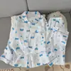 Outono/Inverno 2026 Novo Famoso na Internet Algodão Leve Nuvem Doce Pijama Manga Longa Calça Longa Roupa de Casa Conjunto de Duas Peças