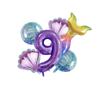 Globo de película de aluminio de 32 pulgadas con diseño de sirena digital transfronterizo, diseño de escena de cumpleaños infantil con temática de sirena