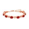 Celebridade da Internet Transmissão ao Vivo Venda Quente Nova Pulseira Tesouro Elegante Colorida de Rubi Banhada a Ouro Rosa 18K Pulseira de Diamantes em Forma de Ovo