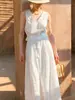 Chaleco Sin Mangas Estilo Boxi Top Pequeño Falda Blanca Traje Estilo Vacaciones para Mujer Ropa de Verano para Mujer Comercio Exterior Transfronterizo