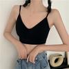 Cruz Hermosa Espalda Ropa Exterior Ropa Interior Verano Delgada Una Pieza Sin Marcas Combinable Color Sólido Camisola Deportiva Chaleco con Almohadilla en el Pecho