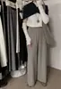Pantalones casuales de punto de tiro alto con cordón, cómodos y versátiles para el día a día, nueva colección otoño/invierno 2026, pantalones largos holgados de pierna ancha para mujer