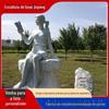 Escola de escultura em pedra leitura figura feminina escultura mármore branco campus moderno paisagem decoração fabricante