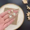 Brincos de Pérola Exquisitos com Cravação de Diamantes, Minimalistas Estilo Francês, Super Brilhantes, Doces, Modernos, Versáteis, Inspirados em Chanel