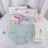 Caixa de Jade Estilo Japonês Grafeno 3.0 Absorvente de Umidade Pacote com 4 Calcinhas Femininas com Forro de Algodão, Cintura Média, Levanta Bumbum, Forro 100% Algodão