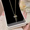 Japón y Corea del Sur Venta Caliente Todo-partido Exquisita Cadena para Clavícula Temperamento Acero de Titanio de Alta Calidad Collar Cadena de Collar de Lujo Ligero Nicho Venta al por Mayor