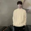 Camiseta de Manga Larga de Terciopelo Alemán con Cuello Medio Alto para Hombre Otoño e Invierno Marca Retro Trendy Bonita Camiseta Básica Holgada Casual