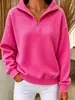 Bestseller de Otoño Europeo y Americano 2026: Sudadera de Mujer Cómoda Holgada de Punto Waffle Color Sólido Cuello Alto Cremallera Manga Larga Patchwork