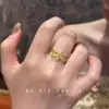 Tecendo Luz Menina ~ Anel Amor dos Sonhos Seiko Anel de Zircônia Escovada Anel Aberto de Luxo Leve Retrô de Alta Qualidade