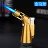 Encendedor de Gas Metálico de Encendido Directo con Cabeza Curva y Alta Potencia de Llama, Soplete de Llama Ajustable, Encendedor Multiusos para Cigarros y Varitas de Incienso