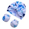Nuevo Gorro para Bebé con Orejas de Conejo, Gorro Indonesio, Diadema Estampada, Guantes Antirrayaduras para Bebé, Juego de Tres Piezas, Gorro para Bebé